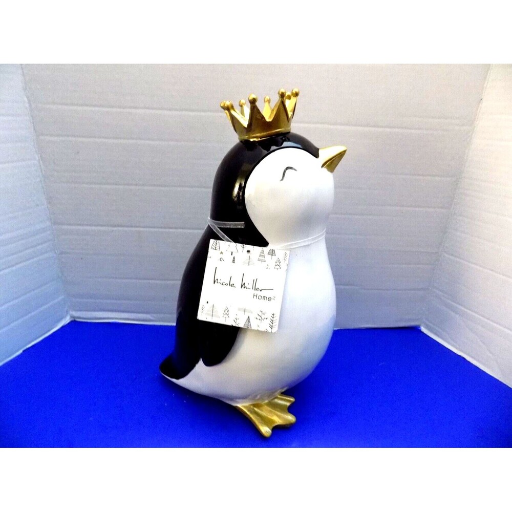 NEW Nicole Miller Home King Penguin Figurine Home Decor